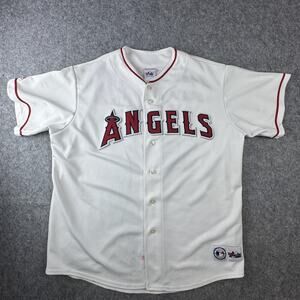 VTG Los Angeles Angels Jersey Mens 2XL White MLB Baseball Majestic Guerrero 27